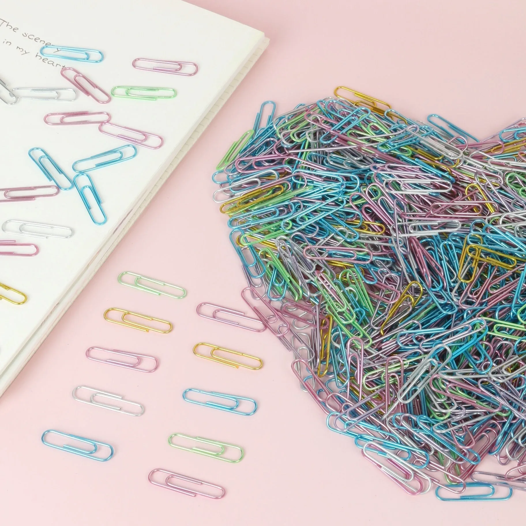 100pcs of Sparkling Iridescent Paper Clips  Elevate Your Desk