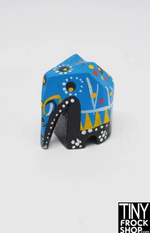 12" Fashion Doll Decorative Wood Handpainted Elephant  Statuettes - More Colors