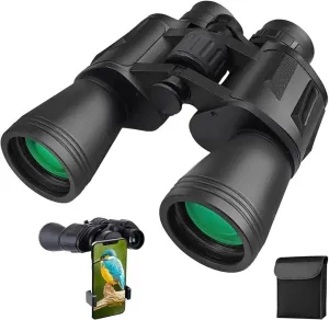 20x50 Binoculars for Adults HD Compact Professional High Powered Waterproof Fogproof Binoculars Telescope for Travel Hunting Bird Watching Football Games with Phone Clip and Carrying Case