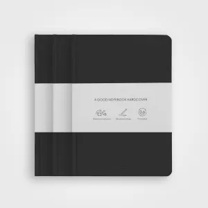 3 Pack Stone Paper Notebook Set︱A5 Hardcover, Charcoal black