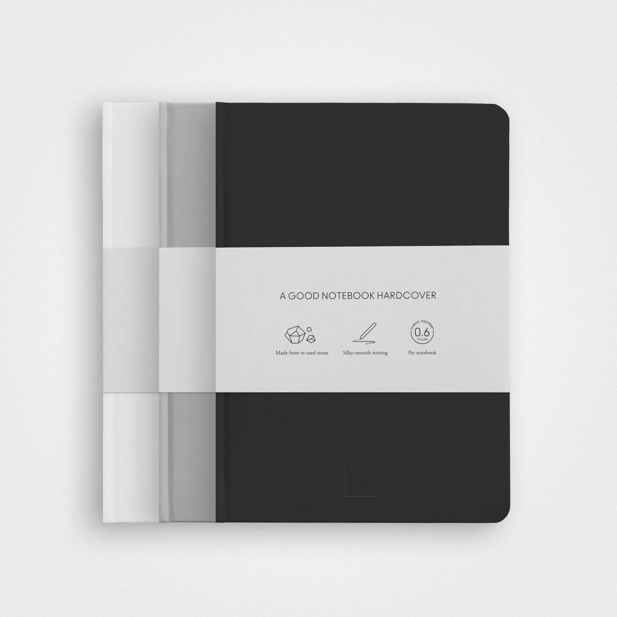 3 Pack Stone Paper Notebook Set︱A5 Hardcover, Grey Scale