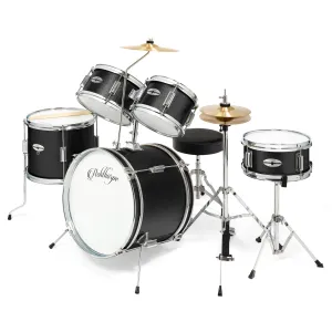 5-Piece Beginner Drum Set with Brass Cymbals