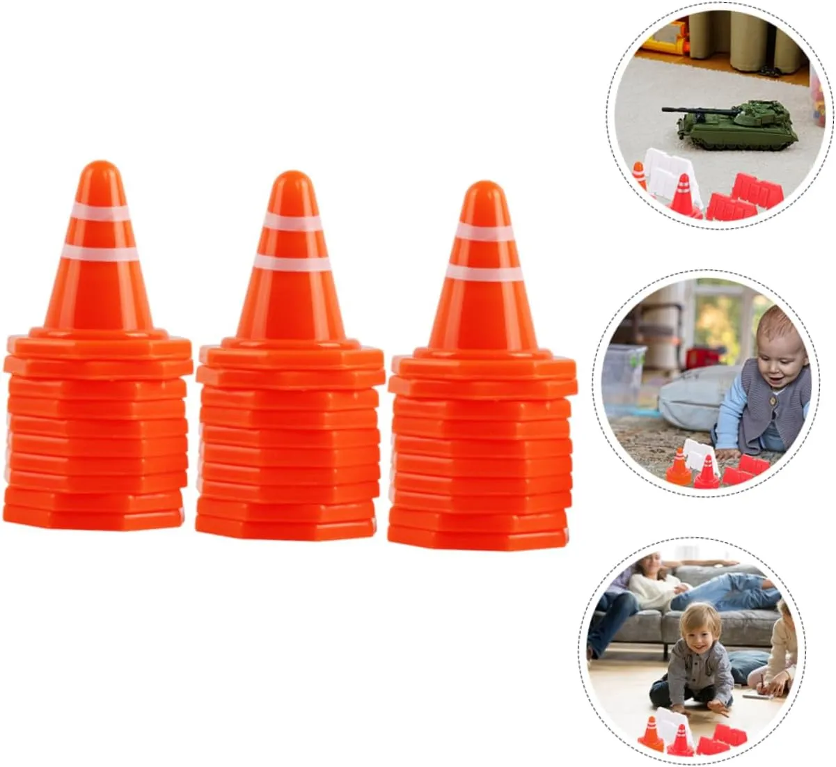 50pcs Practice Cones Traffic Scene Toys Road Sign Toy Models Simulation Road Sign Basketball Cones