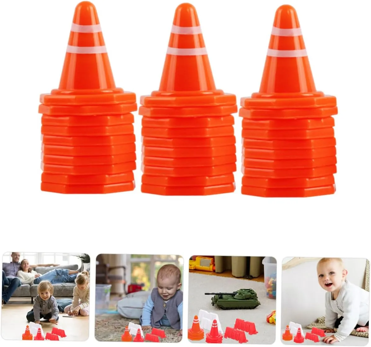 50pcs Practice Cones Traffic Scene Toys Road Sign Toy Models Simulation Road Sign Basketball Cones