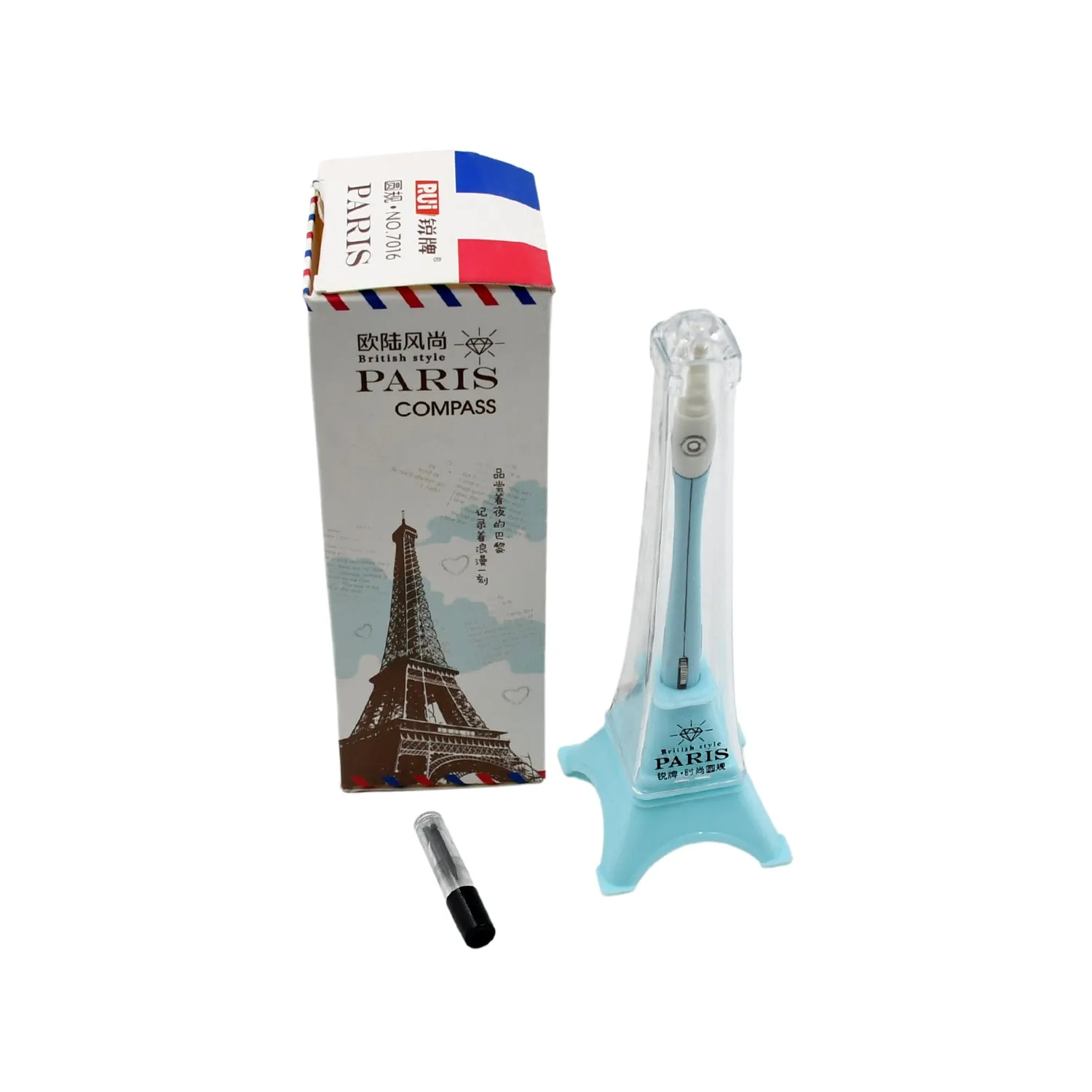 7904 Unique Paris Compass School Student Metal Compass with Joint Pencil and free Lead Box For drawing Arcs and Circles Compass
