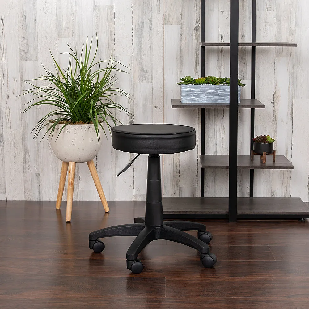 Alamont Home - Baker Contemporary Leather/Faux Leather Medical Stool - Black