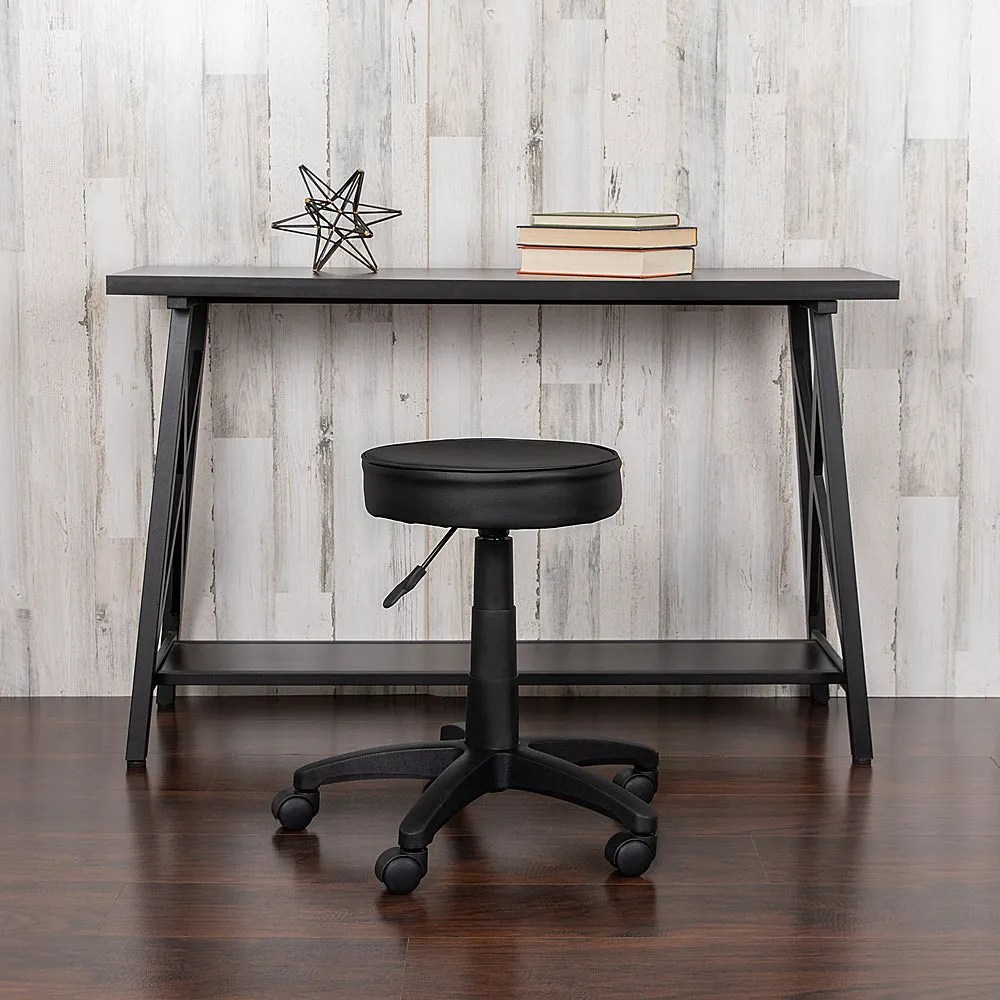 Alamont Home - Baker Contemporary Leather/Faux Leather Medical Stool - Black