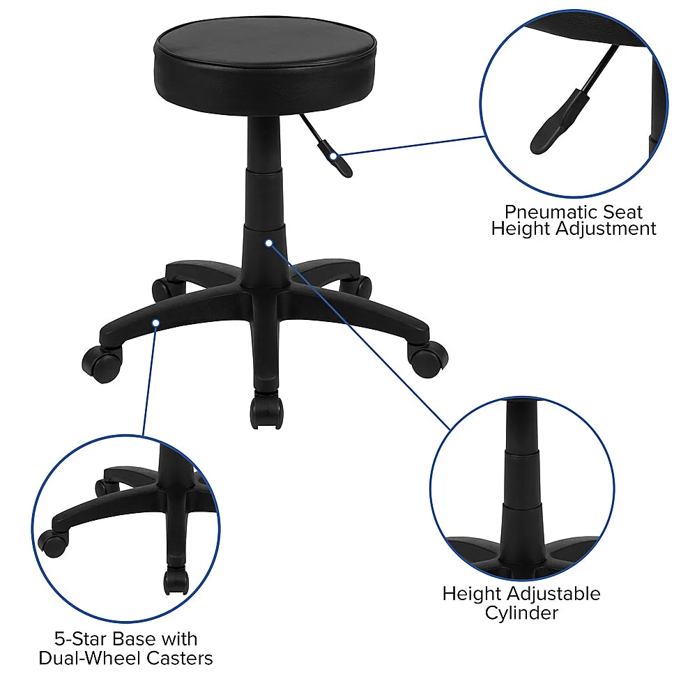 Alamont Home - Baker Contemporary Leather/Faux Leather Medical Stool - Black