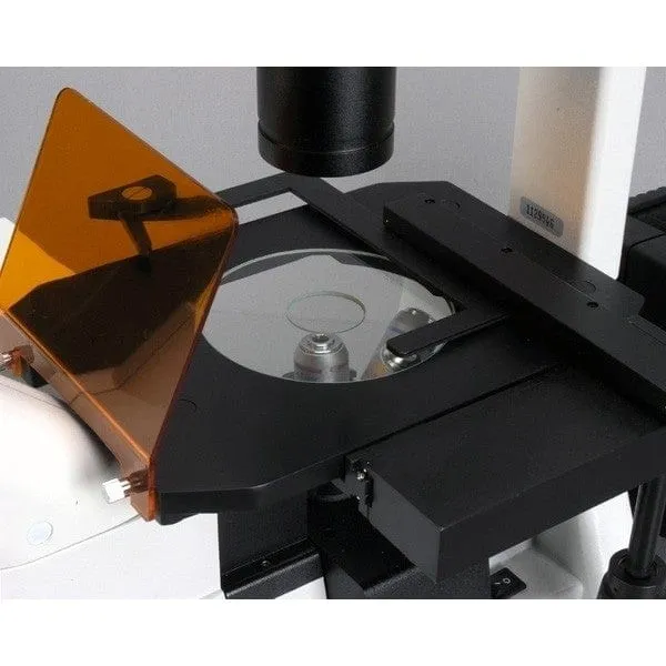 AmScope IN300 Series Inverted Epi-fluorescence Trinocular Compound Microscope with Optional Global Shutter Camera