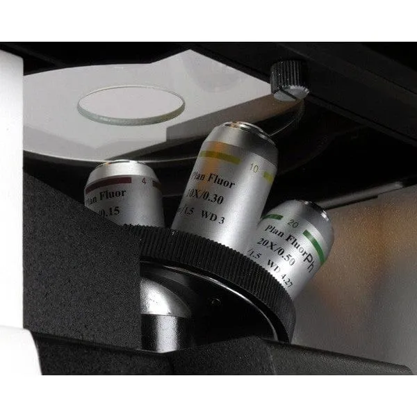 AmScope IN300 Series Inverted Epi-fluorescence Trinocular Compound Microscope with Optional Global Shutter Camera