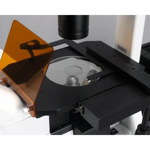 AmScope IN300 Series Inverted Phase-Contrast Biological EPI-Fluorescent Trinocular Compound Microscope with 30W Halogen Optional Color CCD Digital Camera