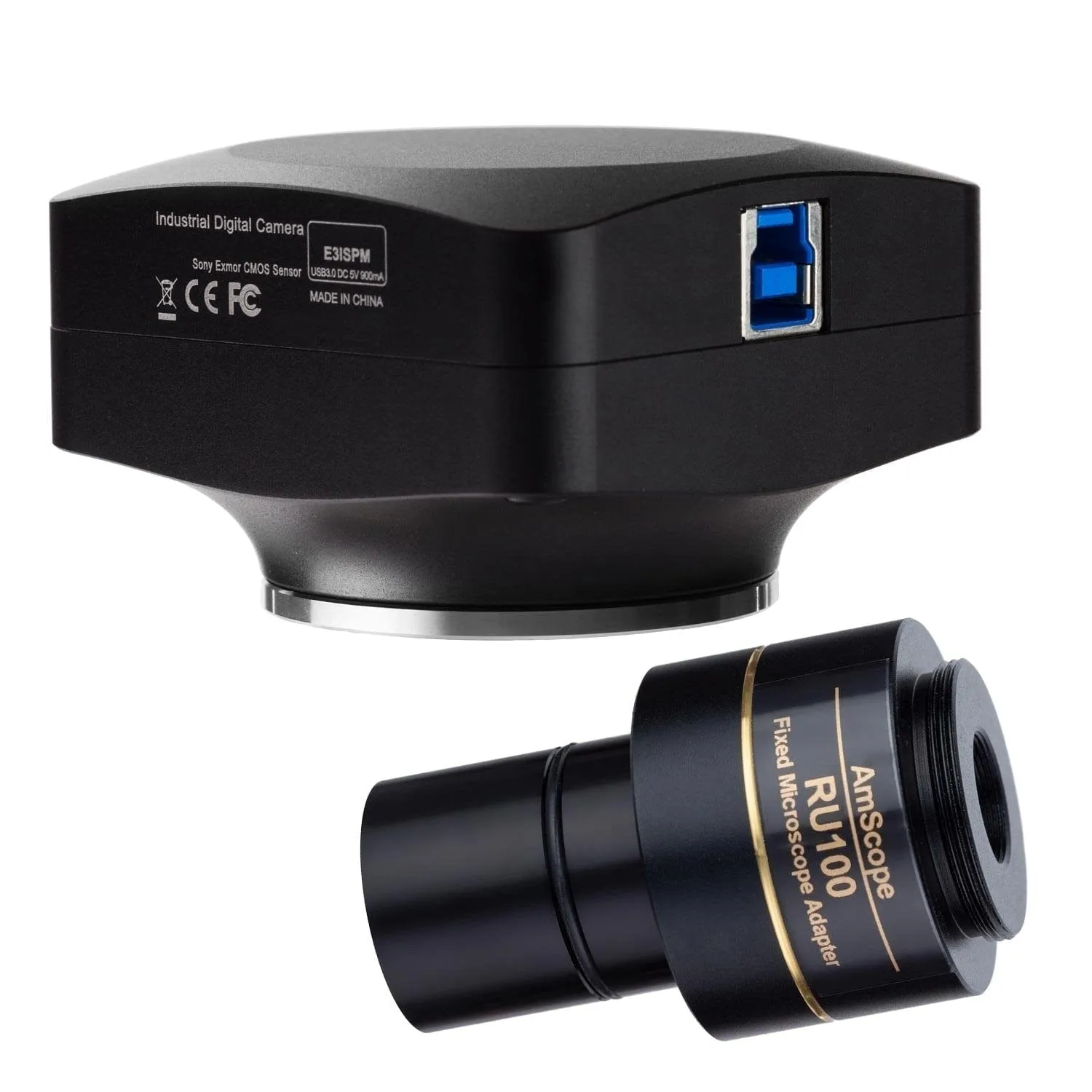 AmScope IN300 Series Inverted Phase-Contrast Biological EPI-Fluorescent Trinocular Compound Microscope with 30W Halogen Optional Color CCD Digital Camera
