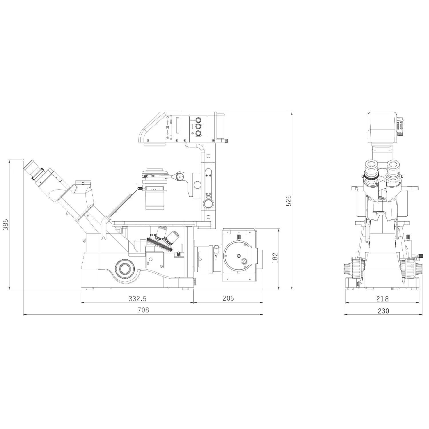 AmScope IN480 Series Inverted Infinity-Corrected Fluorescence Trinocular Compound Microscope with Global Shutter Digital Camera