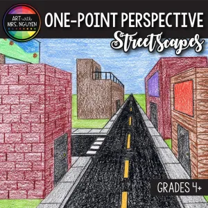 Art Lesson: One-Point Perspective Streetscapes