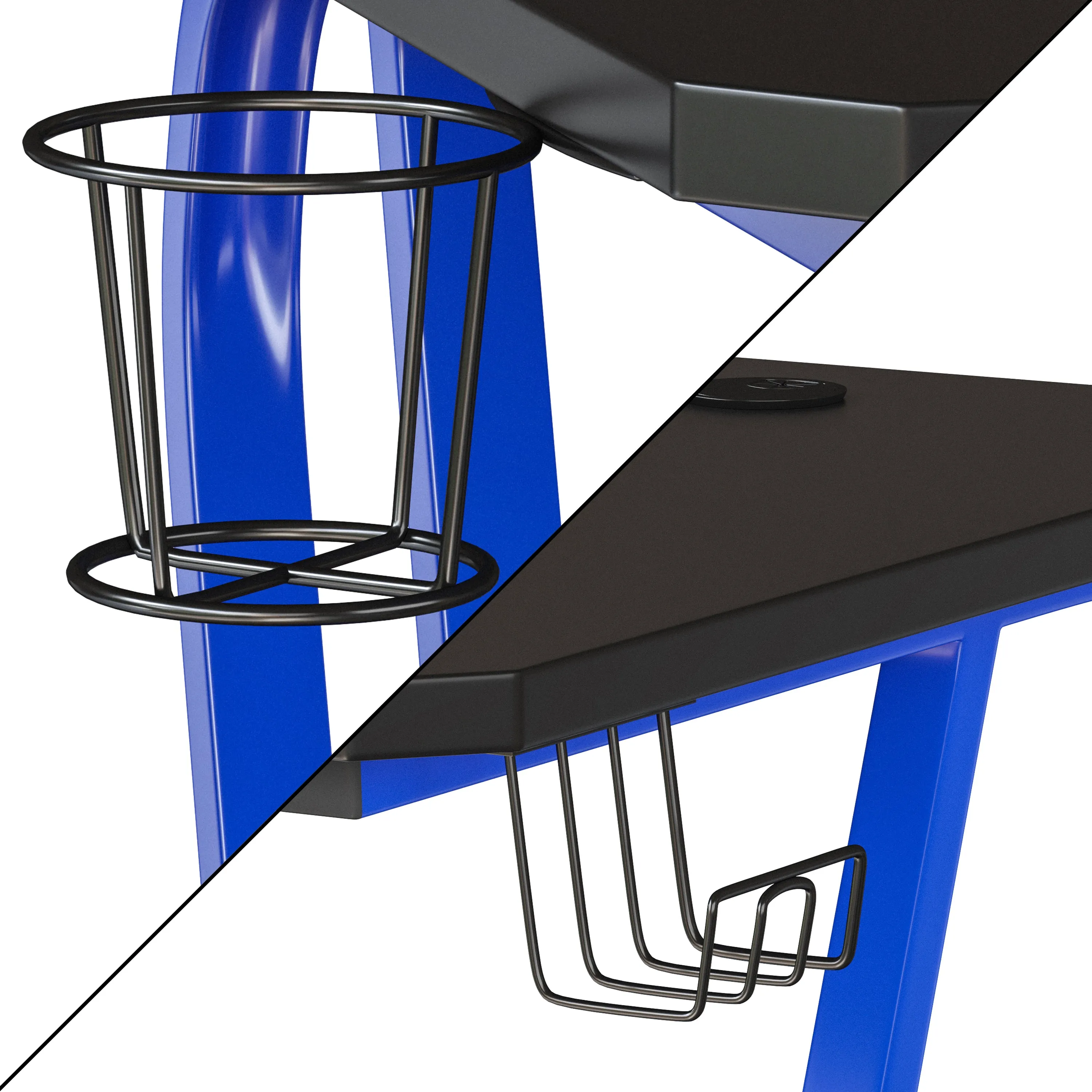 Blue Gaming Desk-Cup Holder NAN-RS-G1030-BL-GG