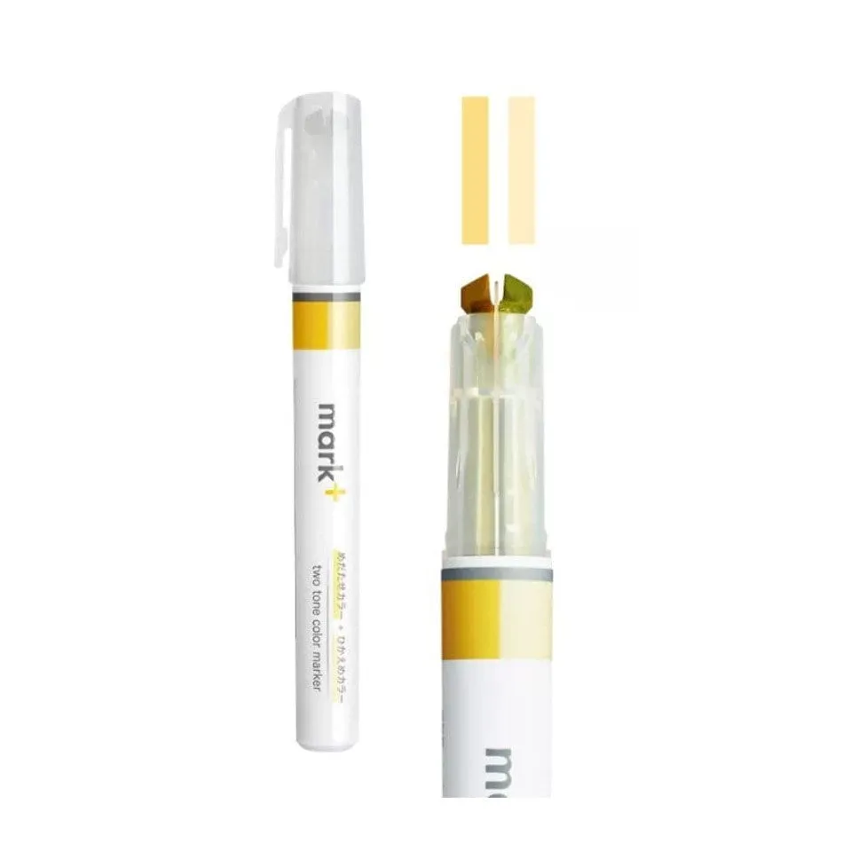BLUE Kokuyo Mark  TWO Tone Highlighter Dual Way Highlighter Pen Two Way Highlighter Double Sided Highlighter Mark  Highlighter | PM-MT100B
