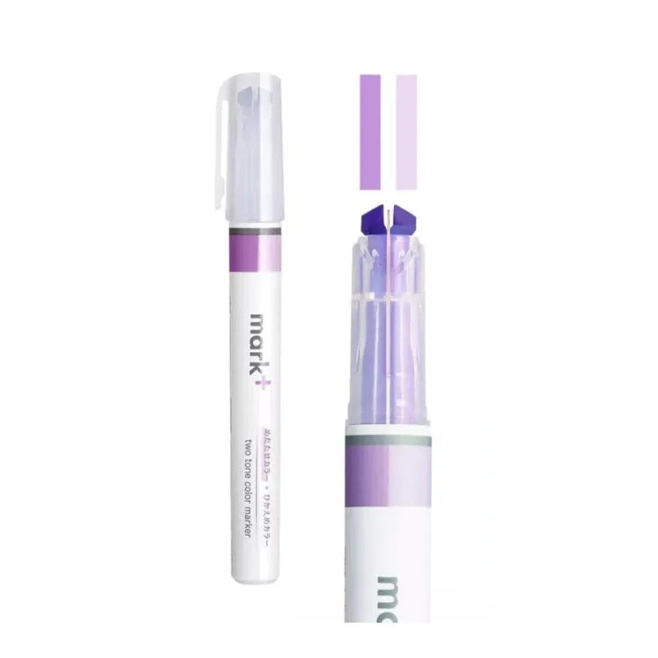 BLUE Kokuyo Mark  TWO Tone Highlighter Dual Way Highlighter Pen Two Way Highlighter Double Sided Highlighter Mark  Highlighter | PM-MT100B