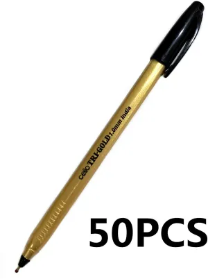 Black 1mm Tri-Gold Cello Pen