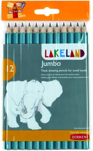 Derwent Lakeland Jumbo HB Graphite Pencils, Wallet, 12 Count