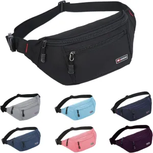 Fanny Packs for Men and Women, Water Resistant Sports Waist Pack Bag Hip Bum Bag for Travel Hiking Running
