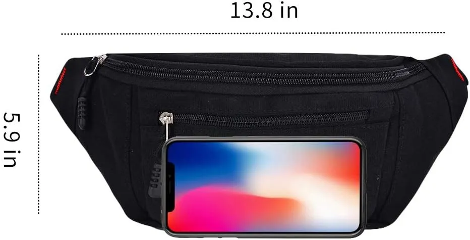 Fanny Packs for Men and Women, Water Resistant Sports Waist Pack Bag Hip Bum Bag for Travel Hiking Running
