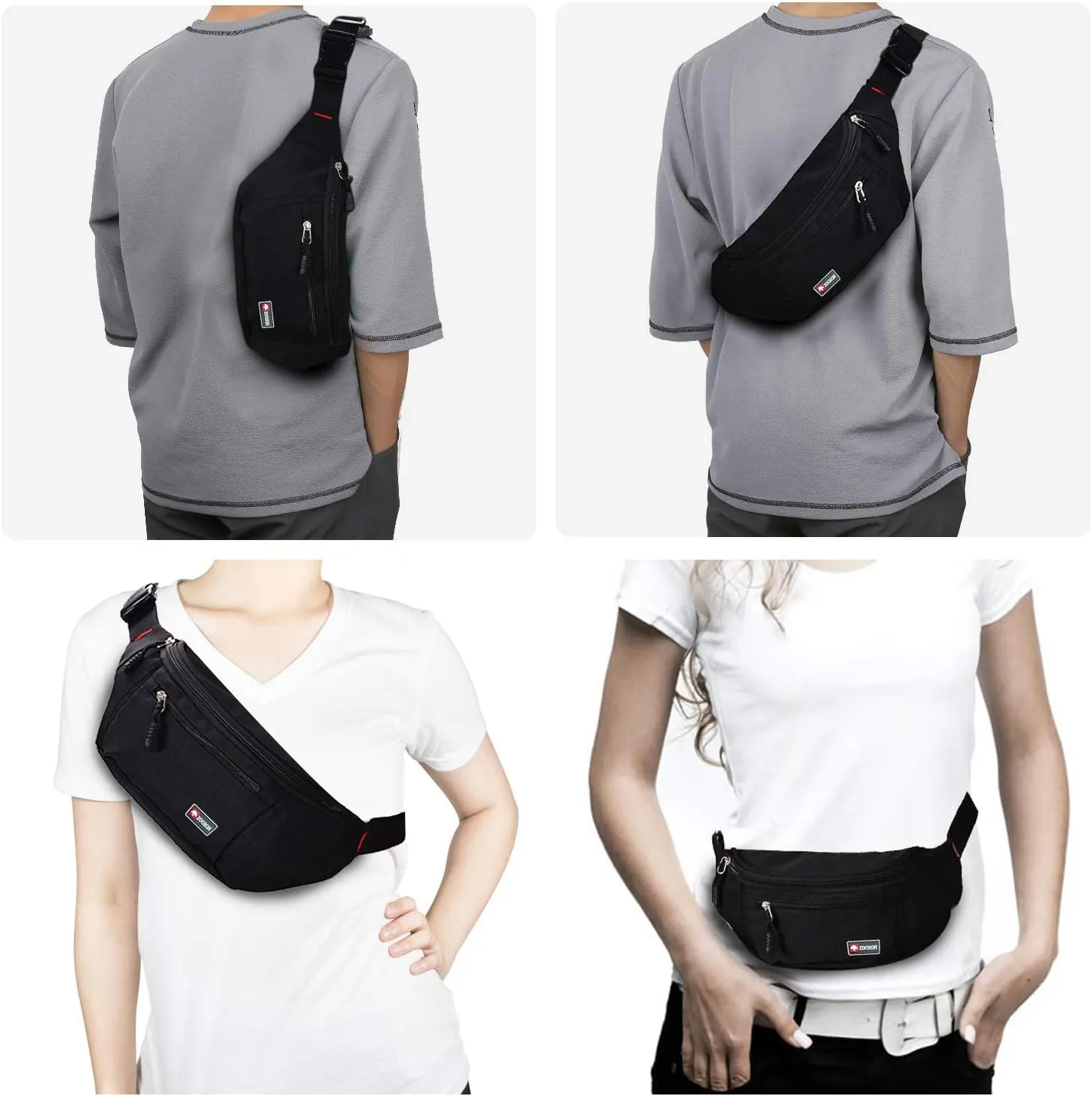 Fanny Packs for Men and Women, Water Resistant Sports Waist Pack Bag Hip Bum Bag for Travel Hiking Running