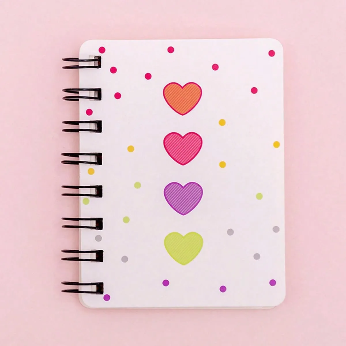 Floral Pattern Side Flip Spiral Notebook, Mini Portable Loose-leaf Student Notepad