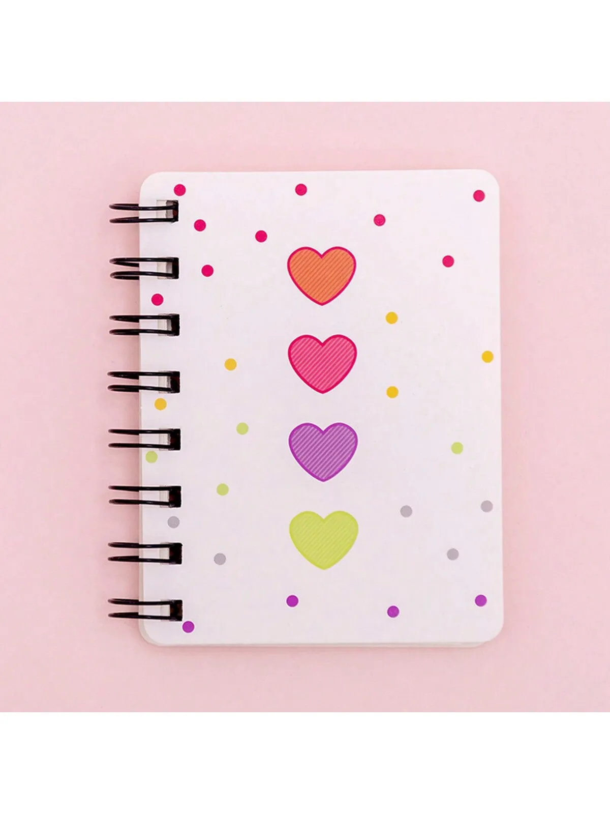 Floral Pattern Side Flip Spiral Notebook, Mini Portable Loose-leaf Student Notepad