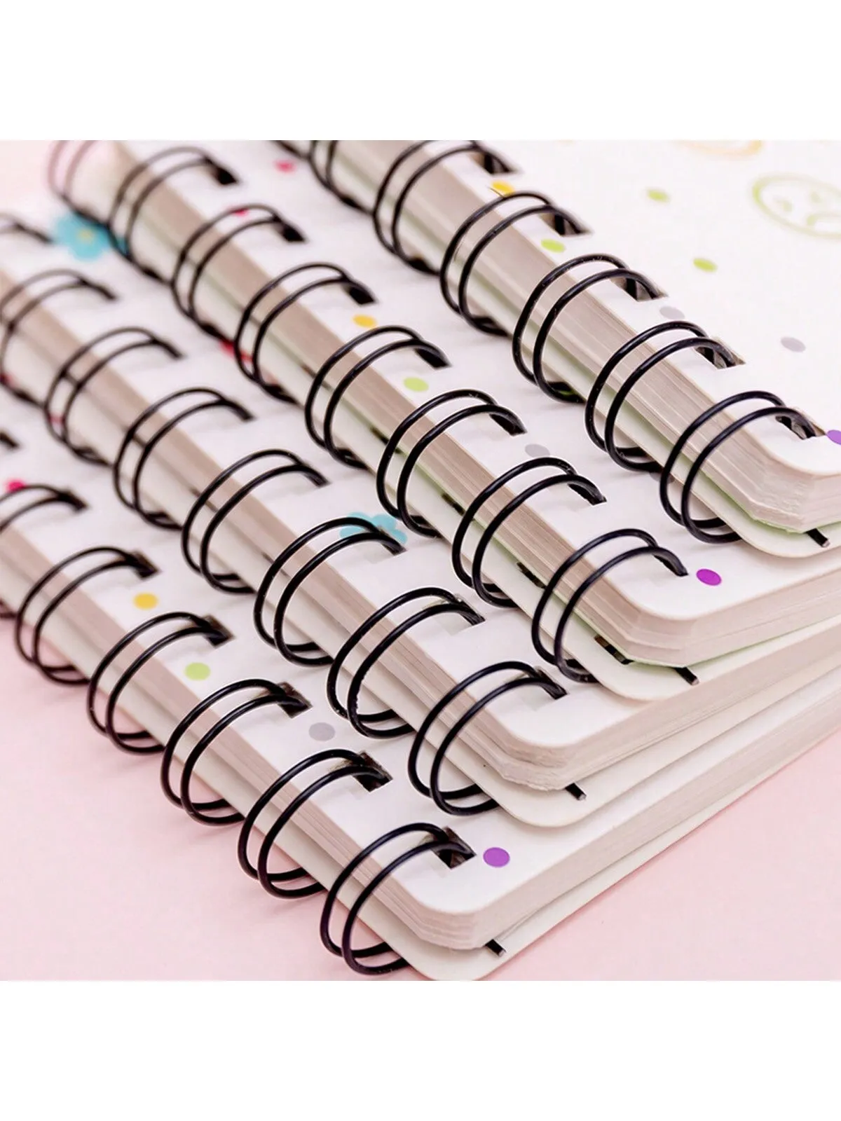 Floral Pattern Side Flip Spiral Notebook, Mini Portable Loose-leaf Student Notepad