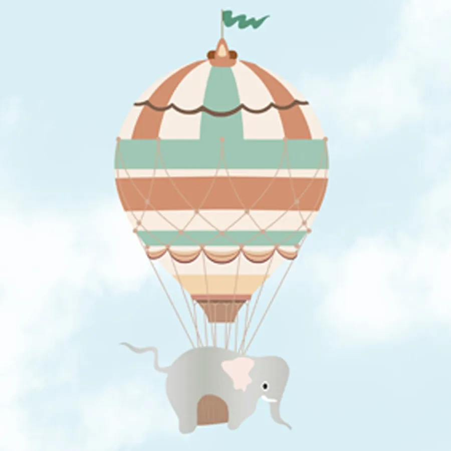 Flying Giraffe Cycle Train Wall Mural for kids Room, Customised