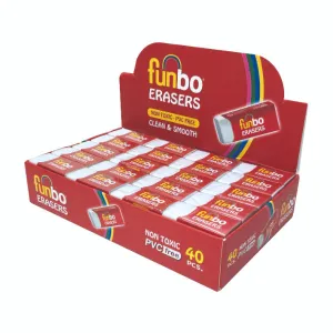 Funbo Small Eraser 40 Pcs Pack