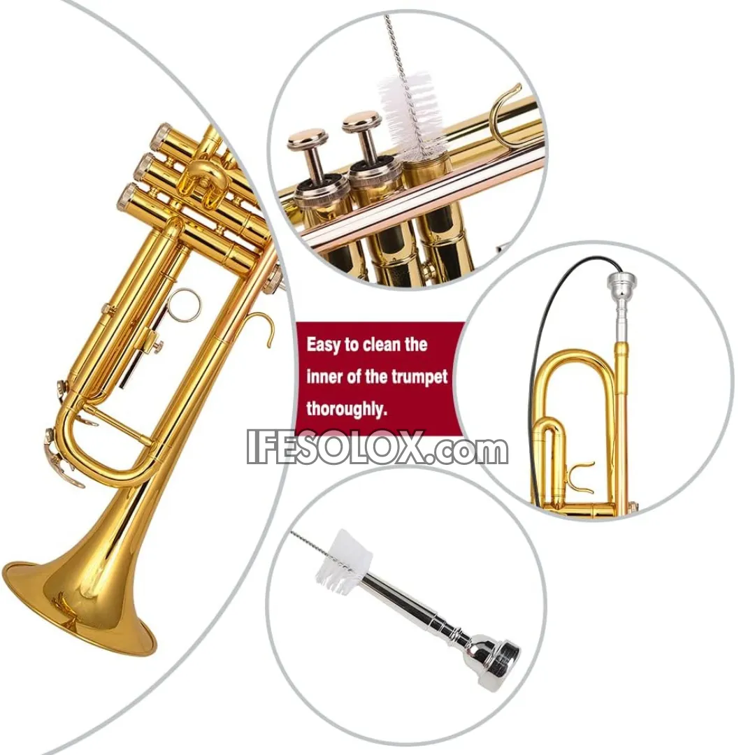 Gold B-Flat Trumpet Set for Beginners, Professionals and Concerts - Brand New