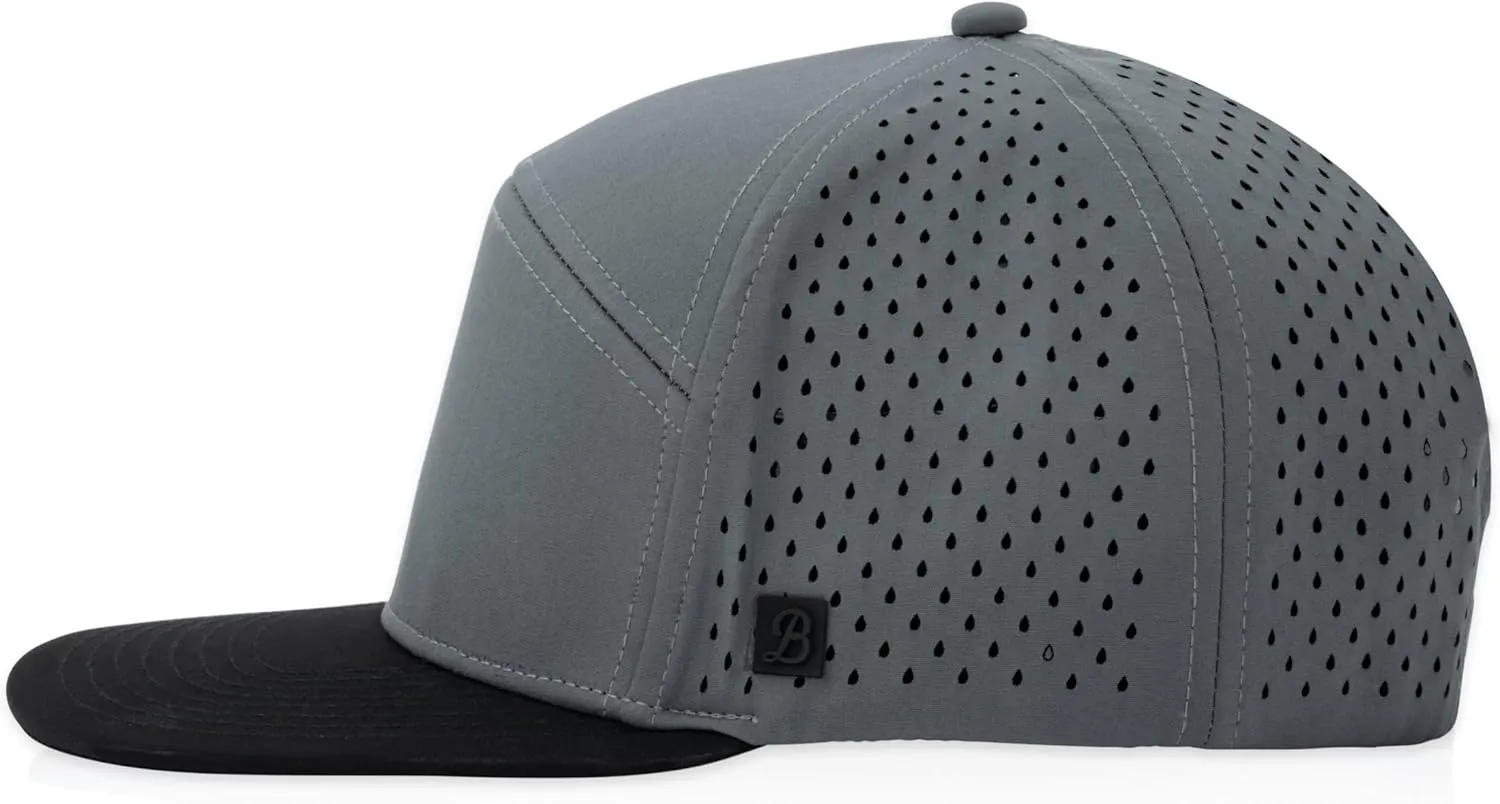 Gresham Flat Bill Hat | Water-Resistant | Snapback | Men & Women | Lightweight & Breathable | Performance Mesh