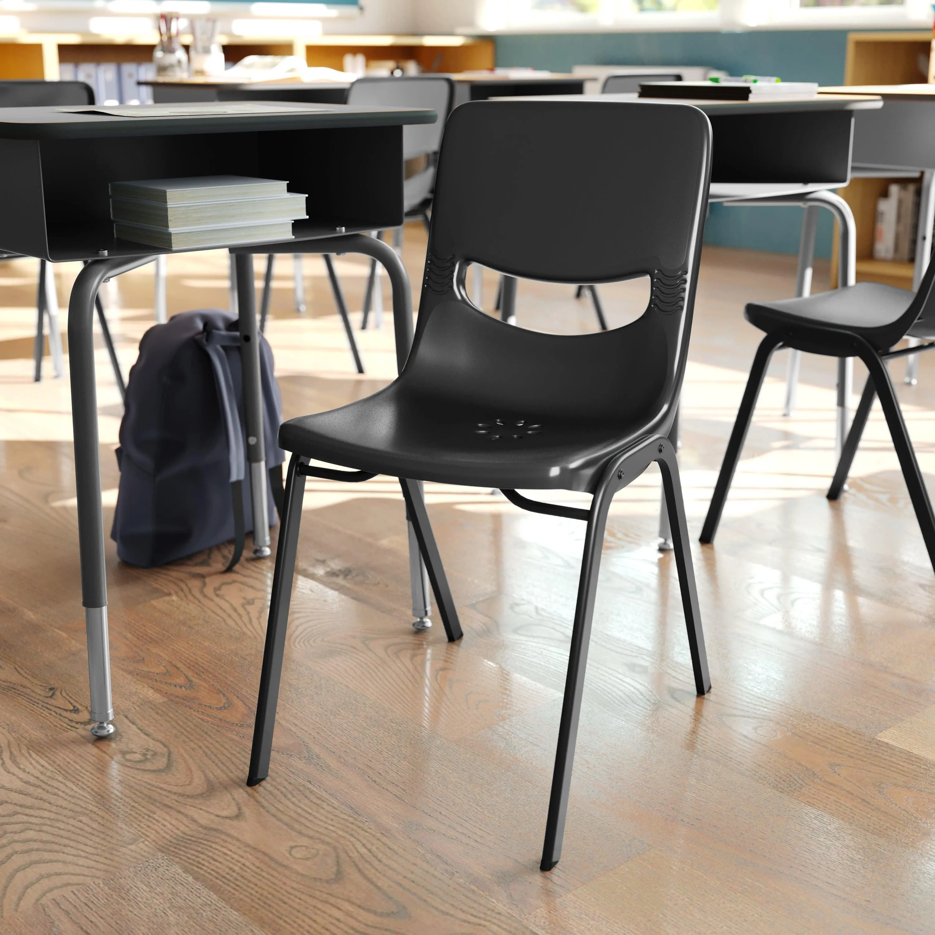 HERCULES Heavy-Duty Flex Comfort Stack Classroom Chair with Powder-Coated Frame with Ergonomic Back and Seat