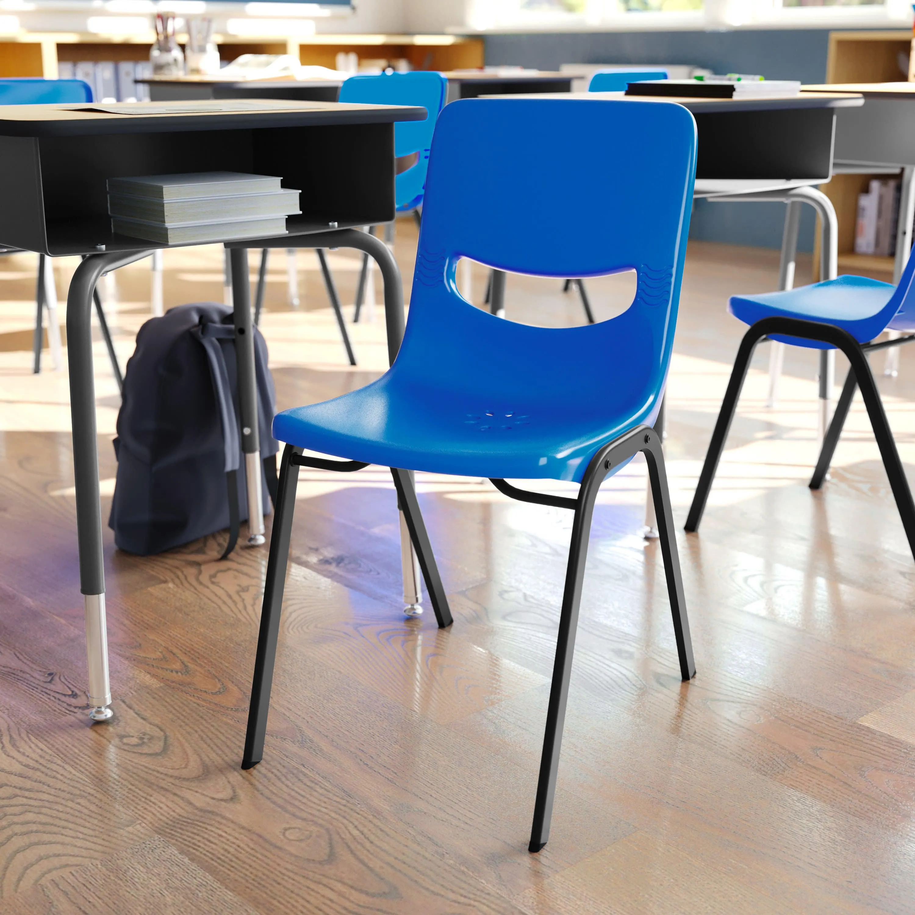 HERCULES Heavy-Duty Flex Comfort Stack Classroom Chair with Powder-Coated Frame with Ergonomic Back and Seat