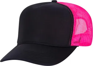 Joe's USA OTTO 39-165 Foam Trucker Hats - Customizable 5-Panel High Crown Mesh Back Caps for DIY, Bulk, and Wholesale