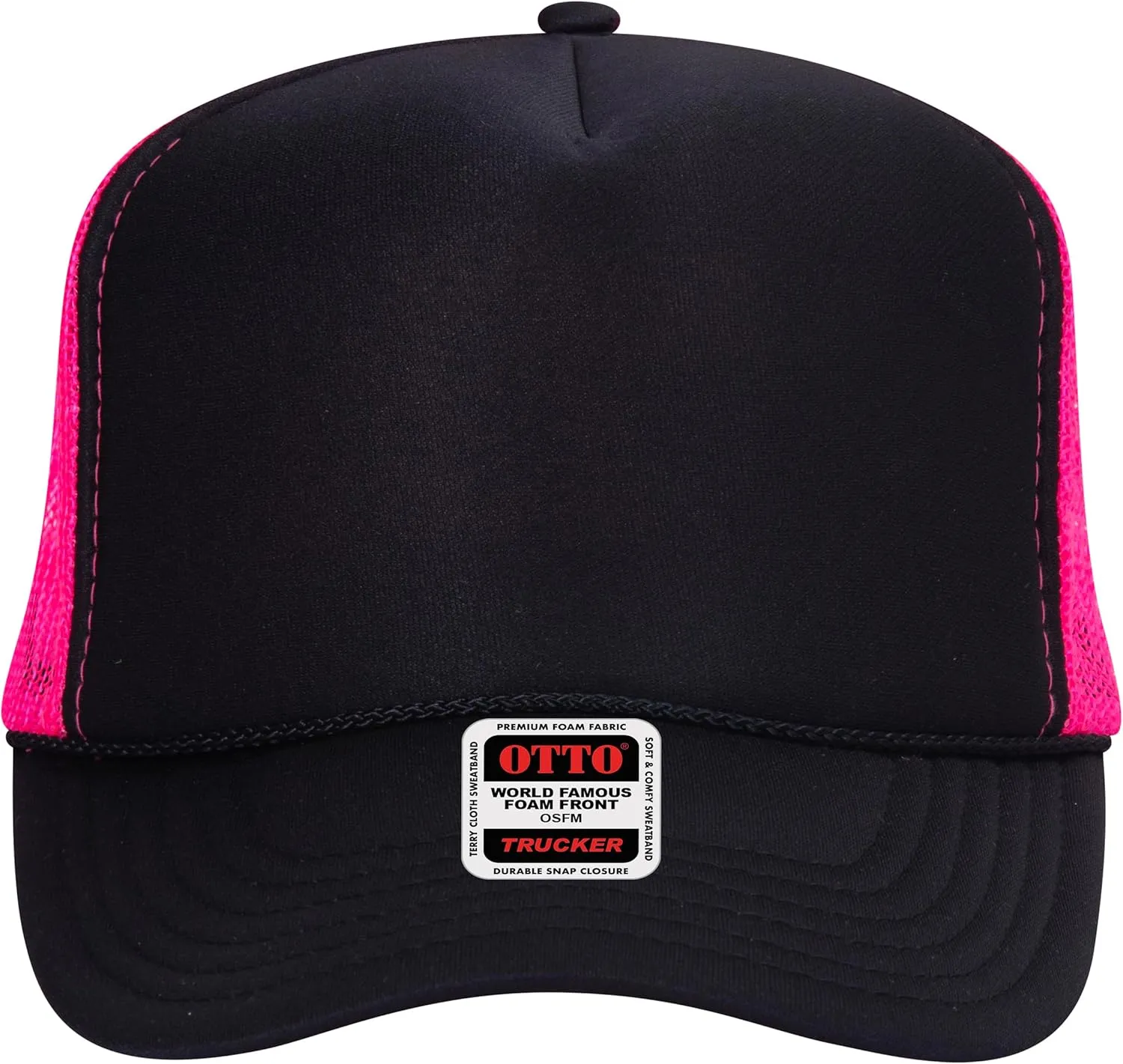 Joe's USA OTTO 39-165 Foam Trucker Hats - Customizable 5-Panel High Crown Mesh Back Caps for DIY, Bulk, and Wholesale