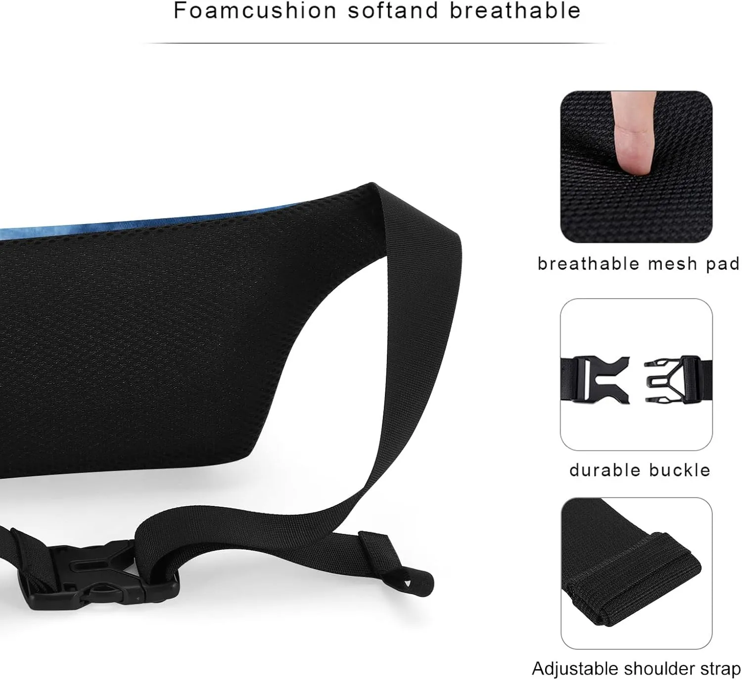 KAMO Fanny Pack, Waist Bag Sling Backpack Water Resistant Durable Polyester Small Waist Bag