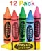 Kicko Crayon Shaped Erasers - 12 Pack Rubber Pencil Eraser - for School Supplies, Party