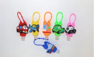 Kids Hand Sanitizer and Silicone Travel Bottle Holders, Keychain with Refillable Container - Filled with Sanitizer, 1oz 30ml