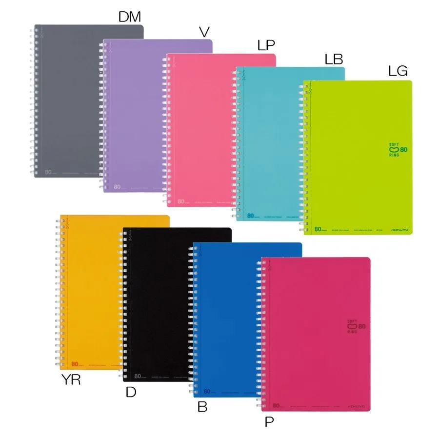 Kokuyo A5 Soft Ring BLUE Notebook Dotted Line 6 mm Rule | 80 Sheets SV338BT