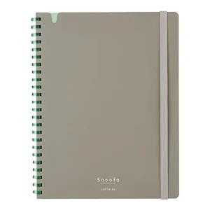 Kokuyo A5 SOOOFA Warm GRAY Soft Ring Notebook 4mm GRID Kokuyo Soft Ring Notebook | SV738S4 80 Sheets