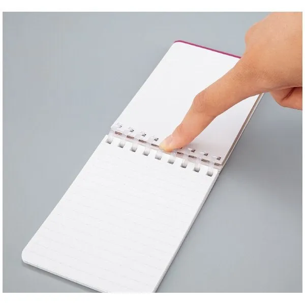 Kokuyo A7 BLUE GREEN Soft Ring Notebook 6mm Dotted Ruled Line Mini Type Reporter Style Notebook Flip Up Notebook  |  80 Sheets SV378BT