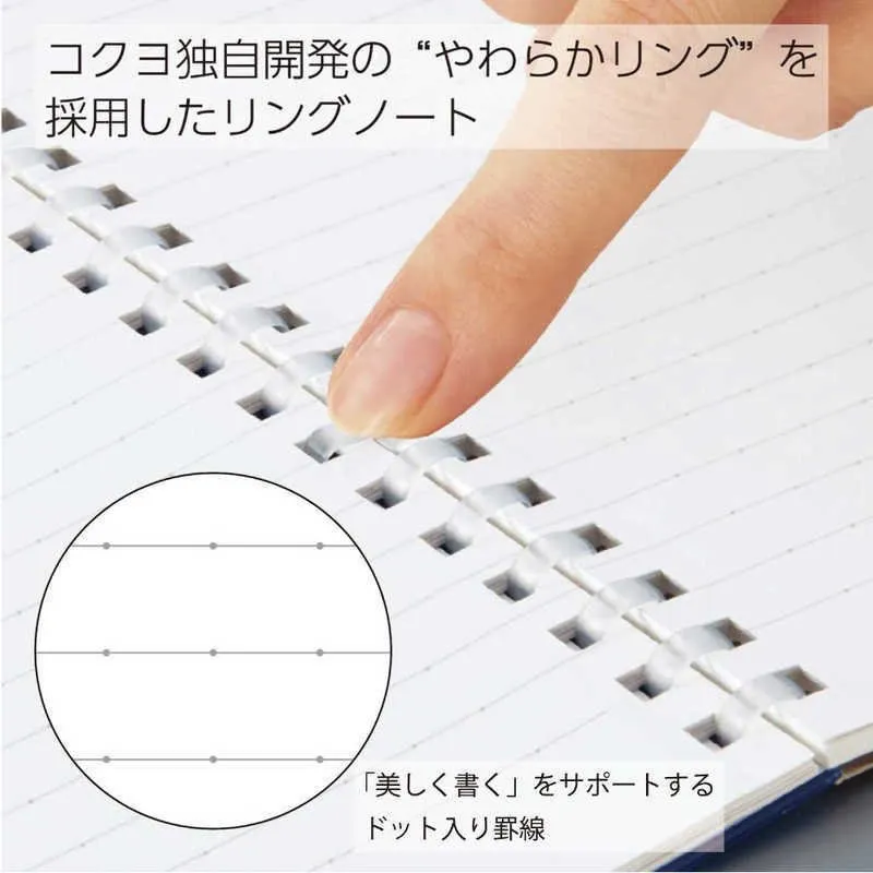 Kokuyo B6 Soft Ring B6 LIGHT BLUE Notebook Dotted Line 6mm Rule | SV348BT 80 Sheets