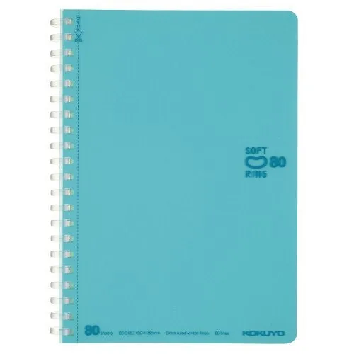 Kokuyo B6 Soft Ring B6 LIGHT BLUE Notebook Dotted Line 6mm Rule | SV348BT 80 Sheets