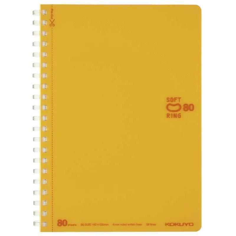 Kokuyo B6 Soft Ring B6 LIGHT BLUE Notebook Dotted Line 6mm Rule | SV348BT 80 Sheets