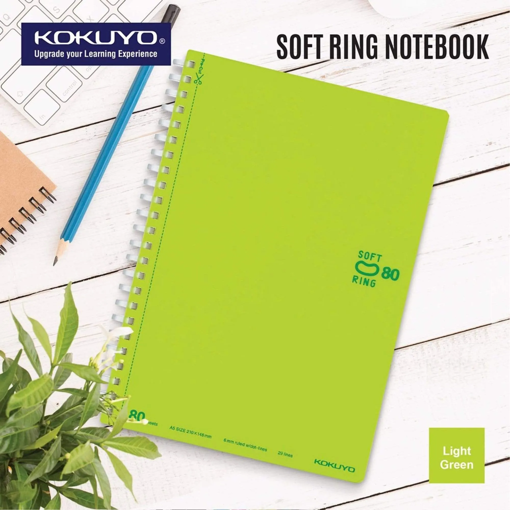 Kokuyo ORANGE Soft Ring Notebook 5mm Dot Ruled SV457S5 | A6 80 Sheets
