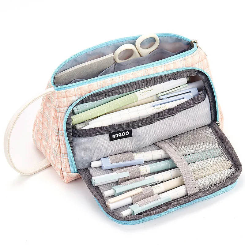 Large Capacity Multifunctional Cotton and Linen Student Stationery Pencil Bag Can Be Cosmetic Bag