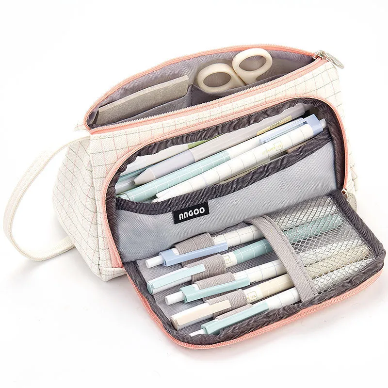Large Capacity Multifunctional Cotton and Linen Student Stationery Pencil Bag Can Be Cosmetic Bag