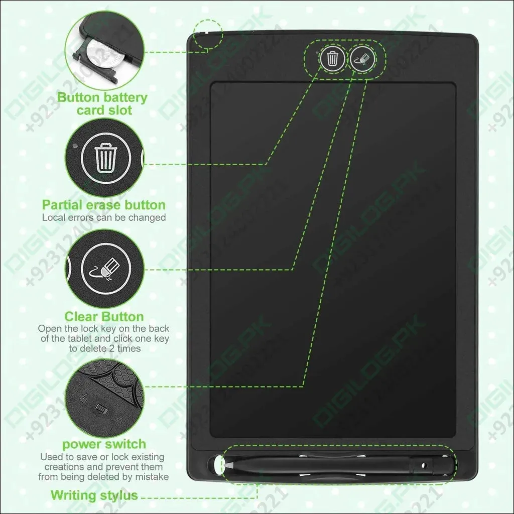 Lcd Writing Tablet Hsd1200 12 Inch Paperless Student Family Office School Notes